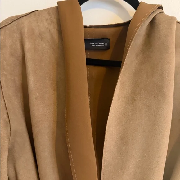 Women's Zara Faux Suede Belted Coat - Picture 2 of 4